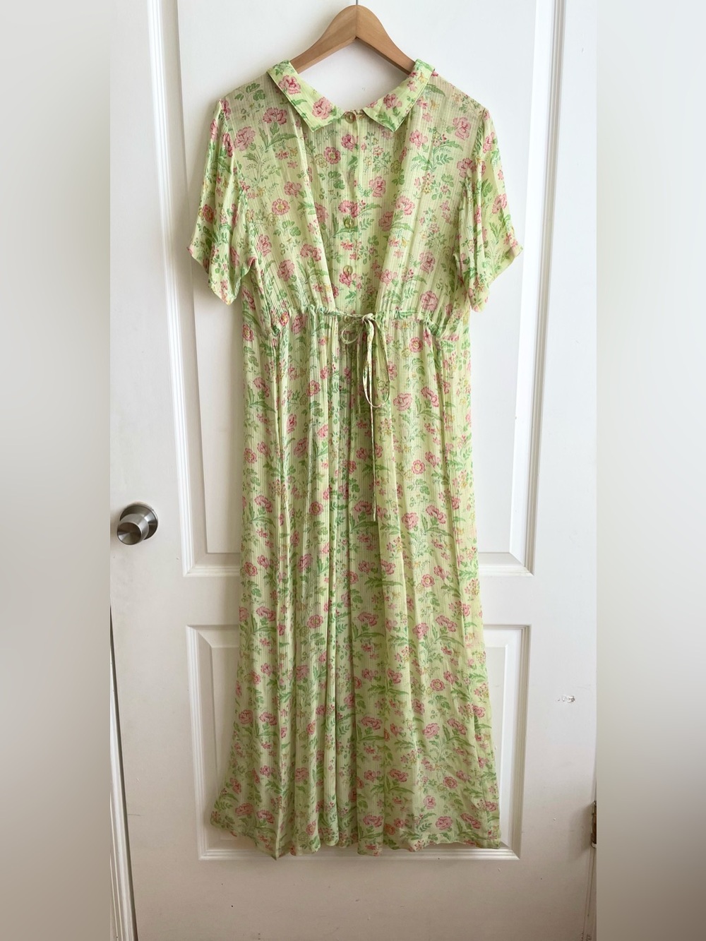 Vintage April Cornell Babydoll Dress Floral Collar Sz M Cottagecore Prairie - Picture 2 of 6